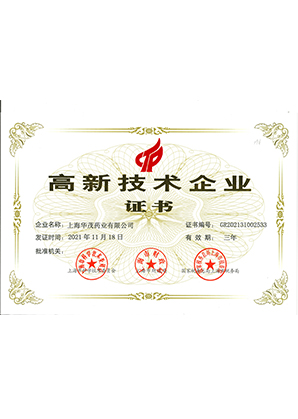 High and new Technology Enterprise Certificate